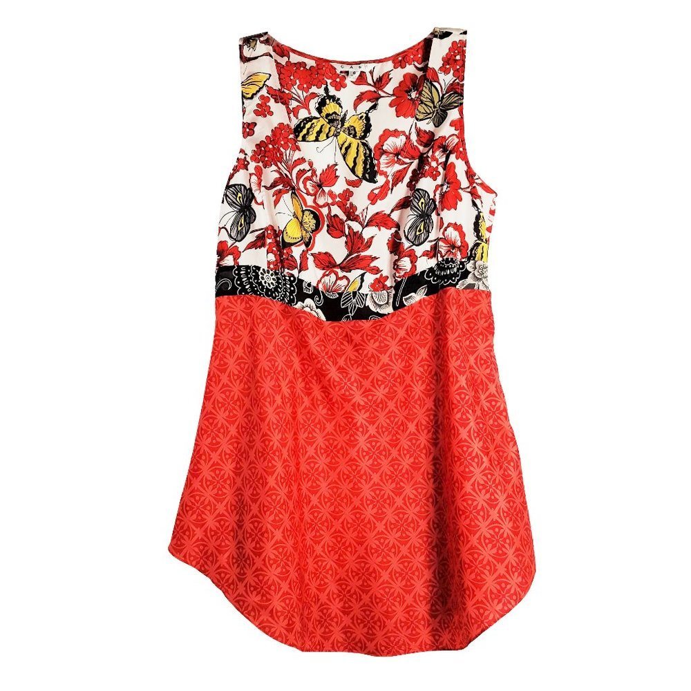 Cabi Silk Butterfly Sleeveless Tunic